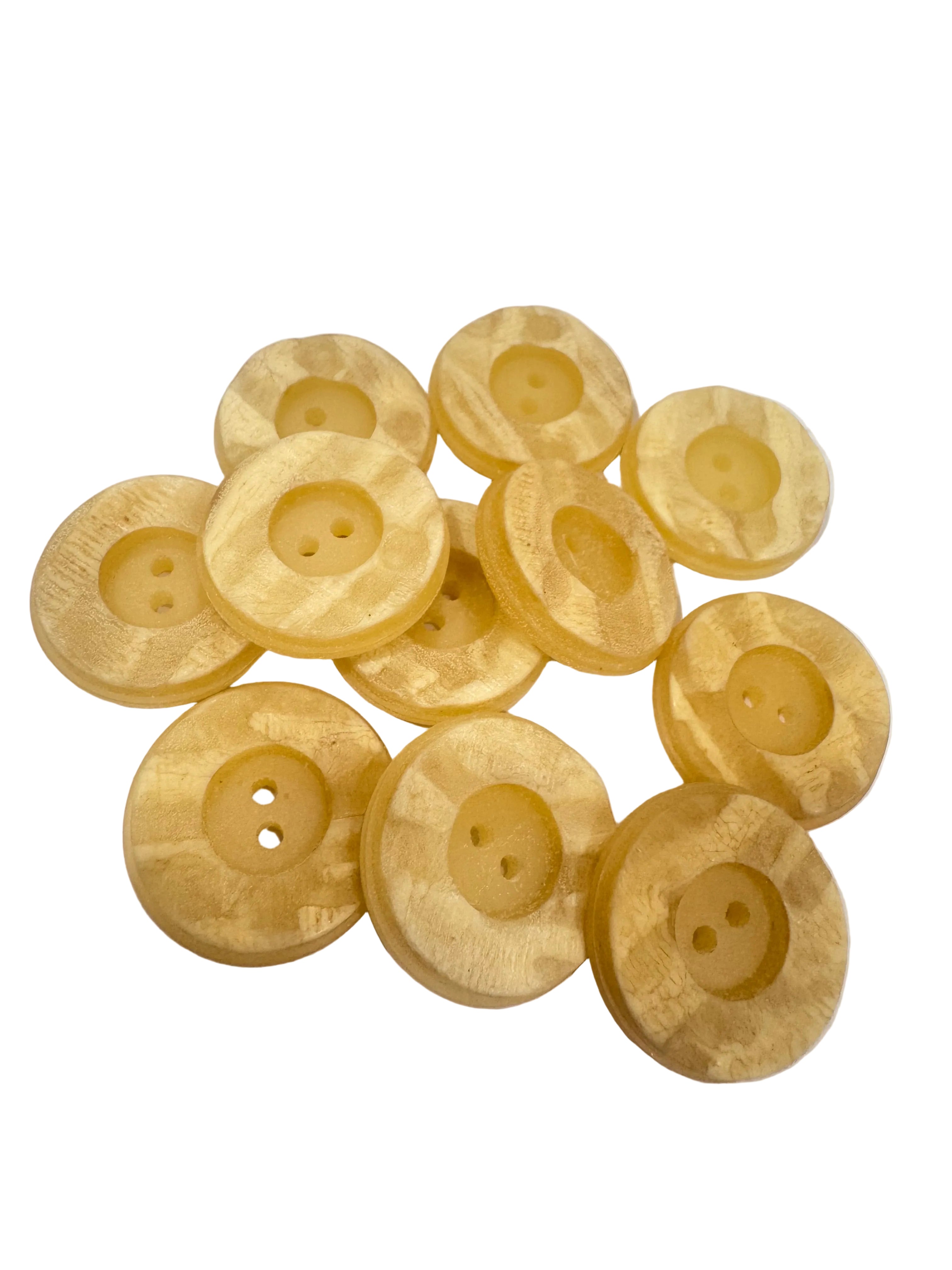 40L (25mm) Honey Woodgrain Effect Resin Buttons – 2 Hole, Matte Finish