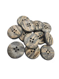 48L (30mm) Charcoal Woodgrain Buttons – 4 Hole, Rustic Matte Finish