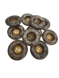 48L (30mm) Grey & Amber Centre Buttons – 2 Hole, Gloss Finish