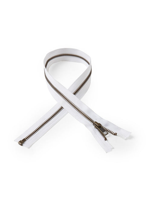 #5 Antique Brass Open End Metal Zipper